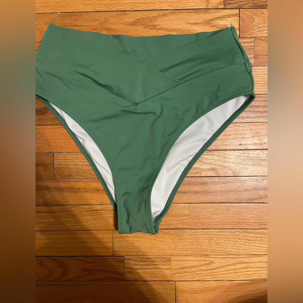 Green bathing suit bottoms, VS PINK, M